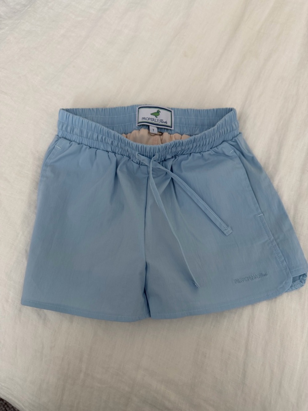 Properly Tied Kids Light Blue Athletic Shorts with Drawstring
